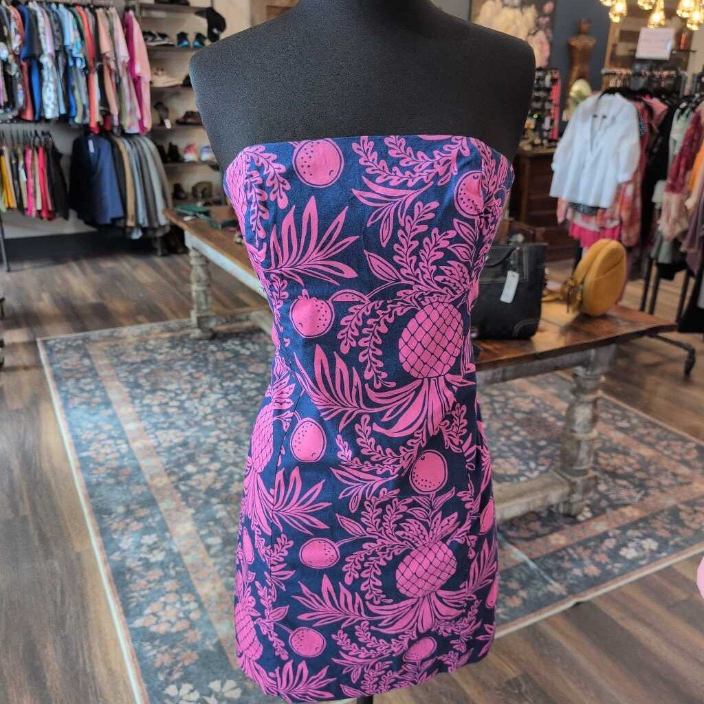 Lilly Pulitzer Southlake Strapless Pineapple Dress