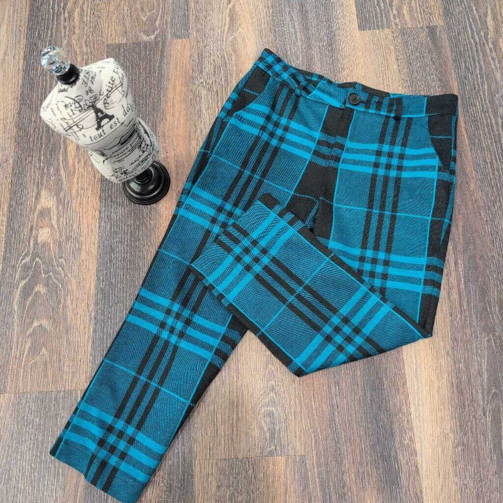 Plaid Crop Straight Pant