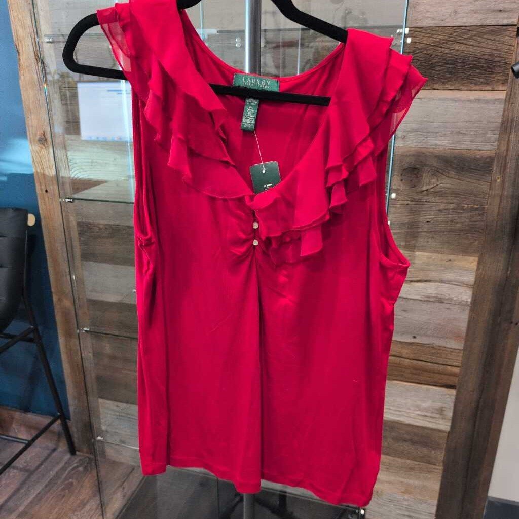 RALPH LAUREN Ruffled Sleeveless Top