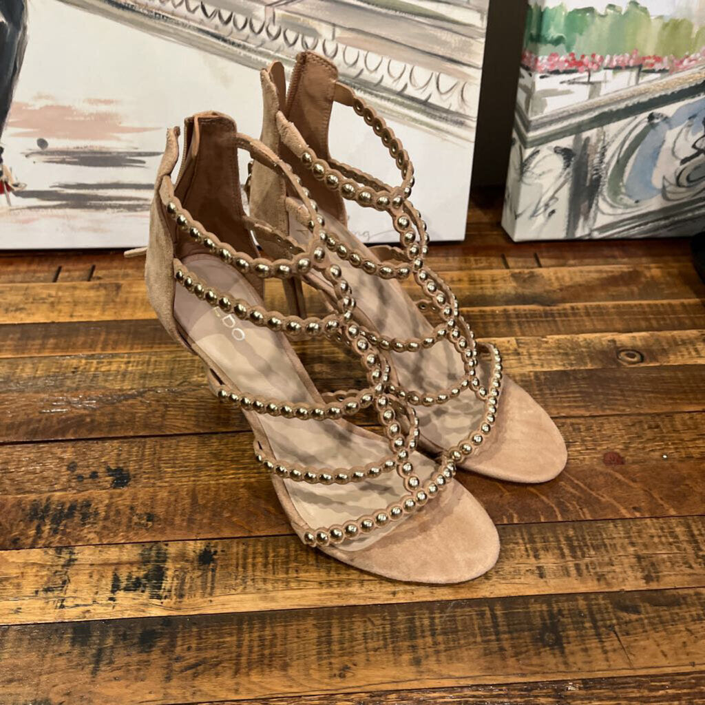 ALDO Faux Suede Strappy Heels w/Embelishments