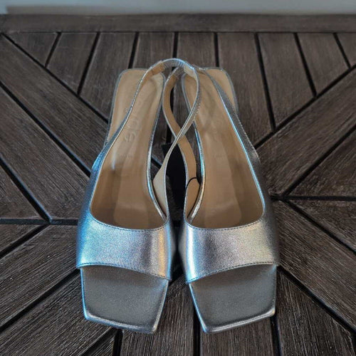 Aeyde Square Peep Toe Sling Back Kitten Heel