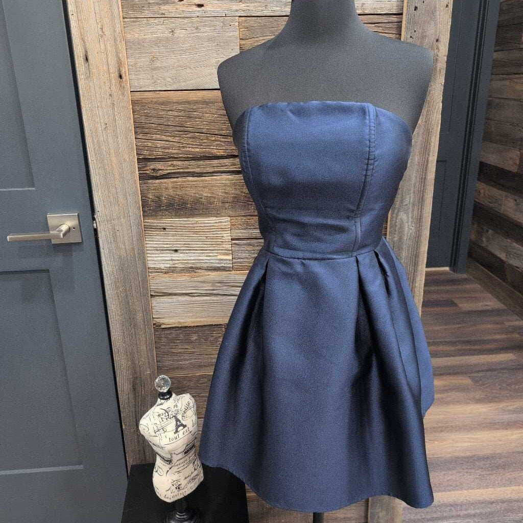 Strapless Square Neck Mini Fit & Flare Gala Gown