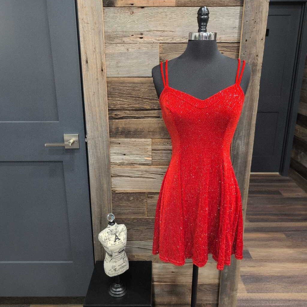 SL V NECK STRAPPY GLITTER