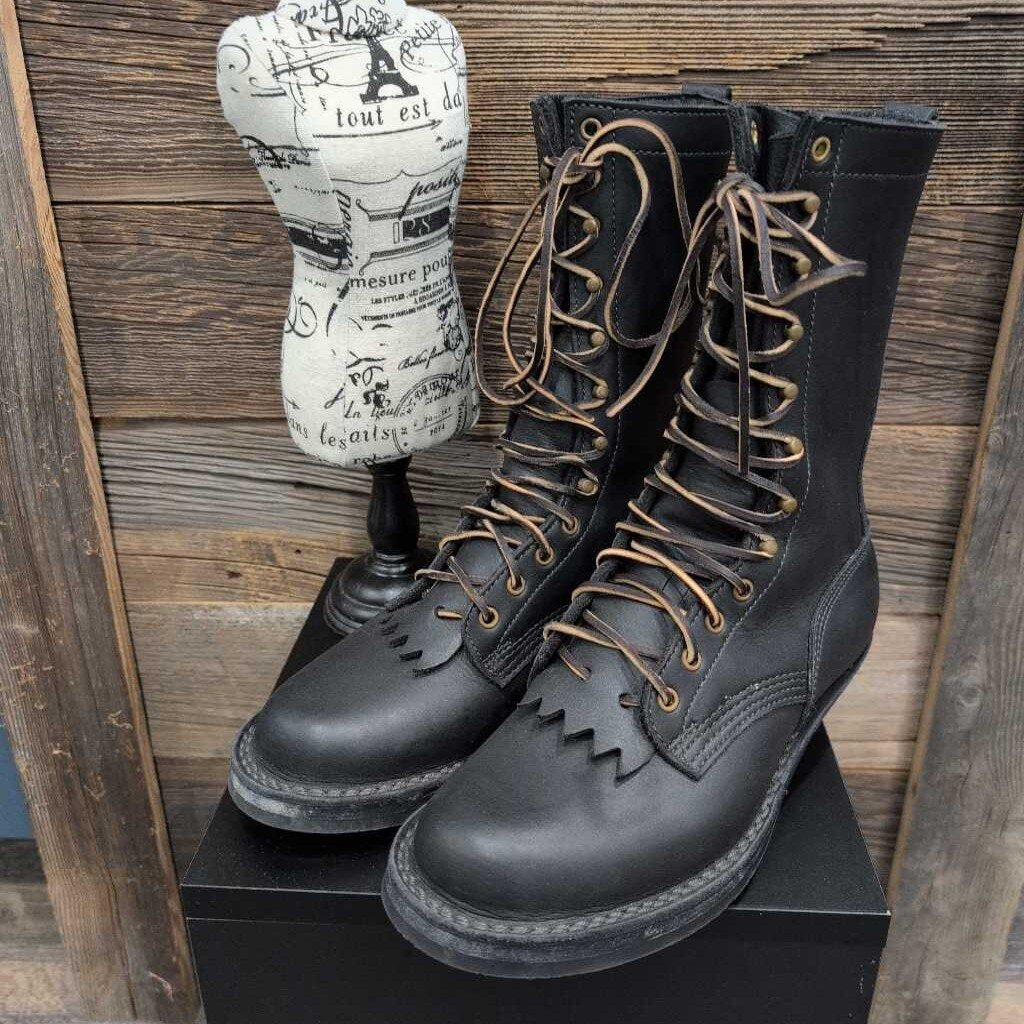 GENUINE LEATHER LACE UP BOOTS