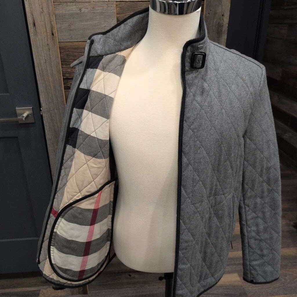 Burberry Men’s Wool Zip‑Up Coat – Hip Length