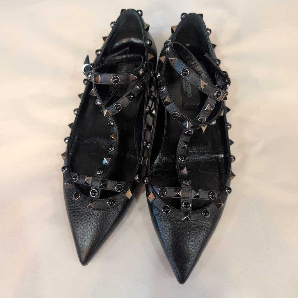 VALENTINO STUDDED T-STRAP FLAT