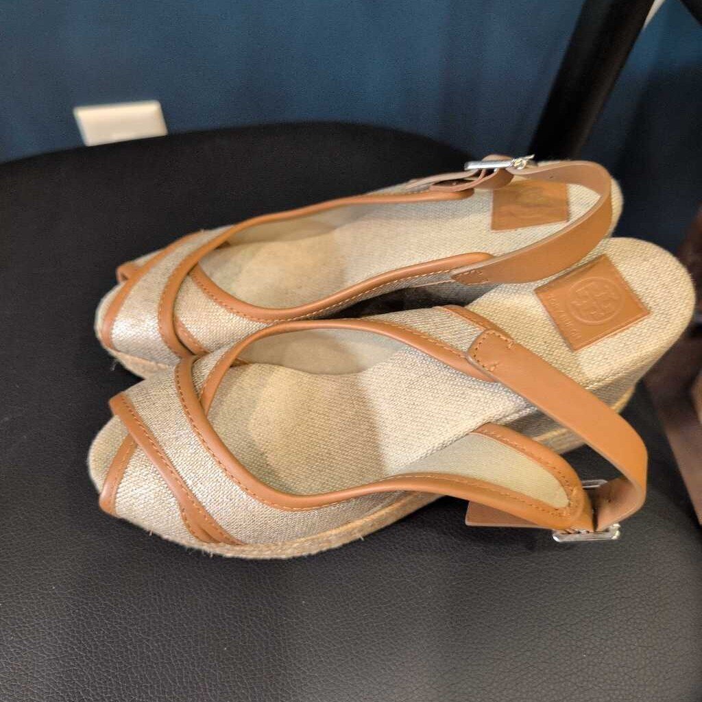 TORY BURCH OPEN TOE WEDGES