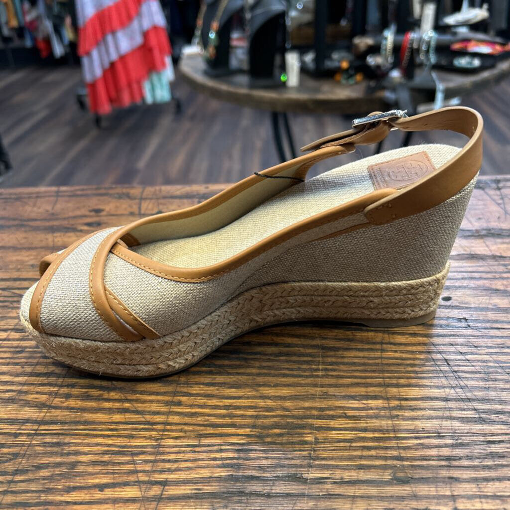 TORY BURCH OPEN TOE WEDGES