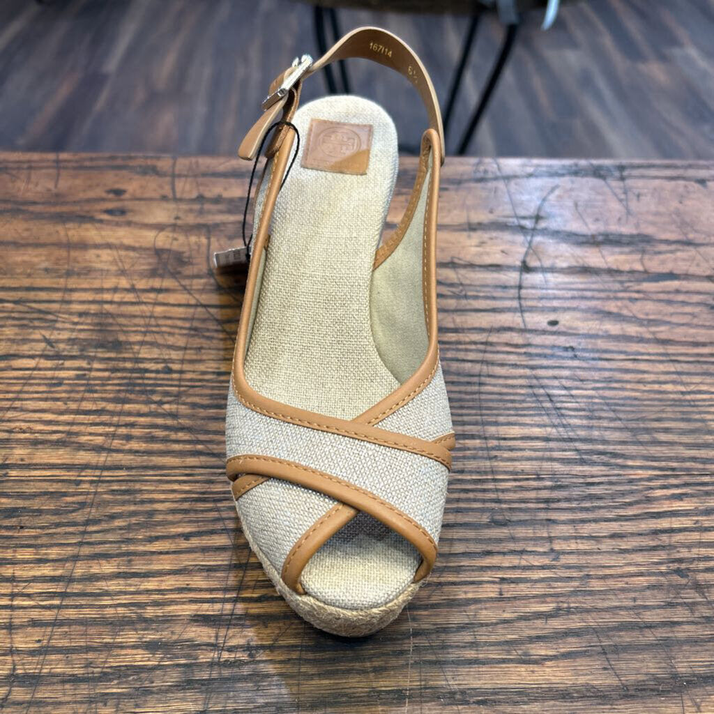 TORY BURCH OPEN TOE WEDGES