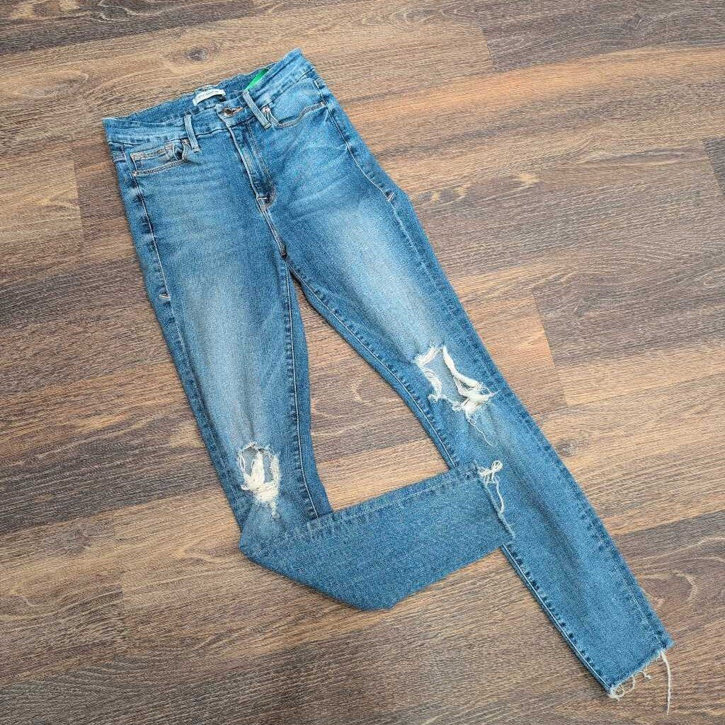 GOOD AMERICAN SA DENIM RIPPED JEANS