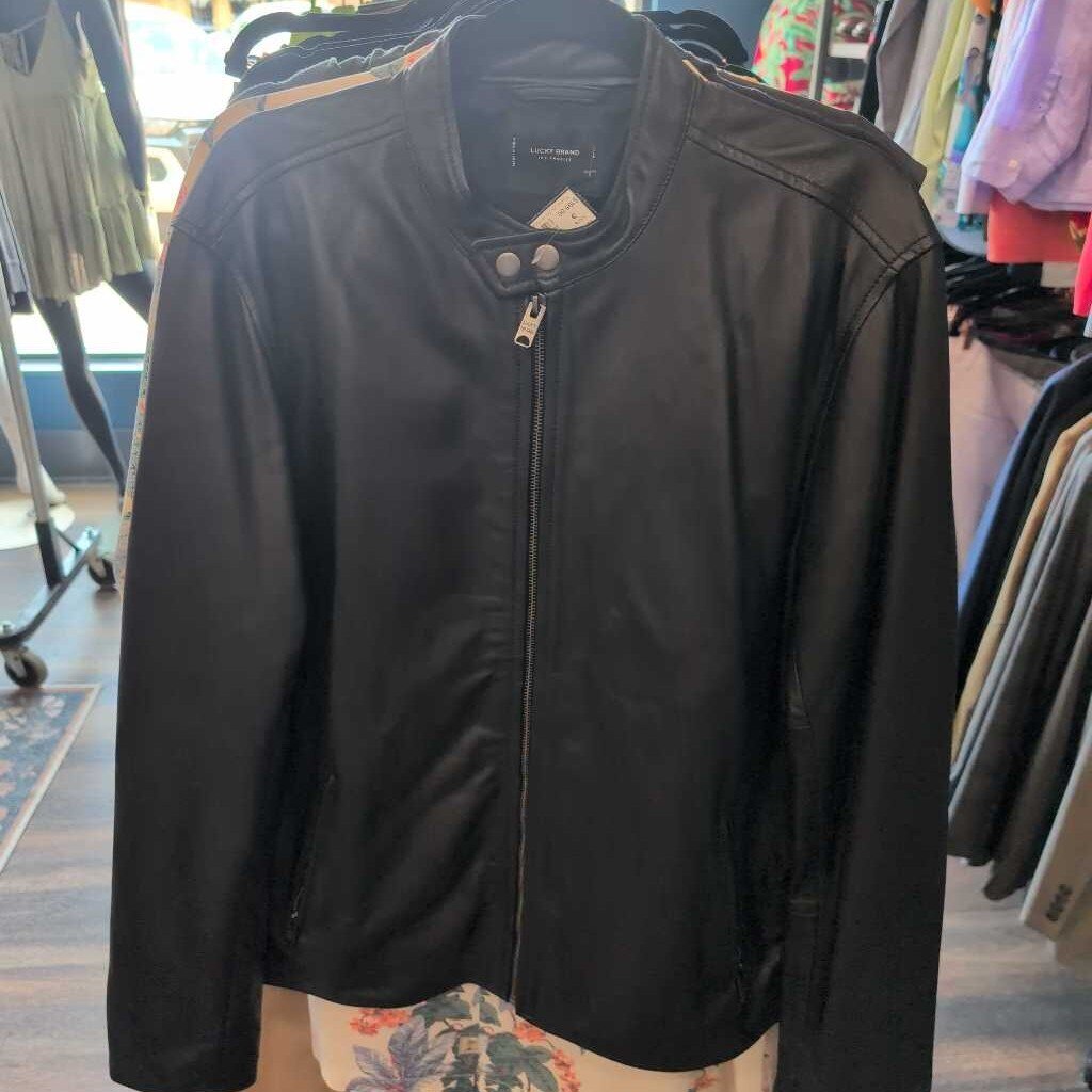 LUCKY BRAND LS ZIP UP LEATHER