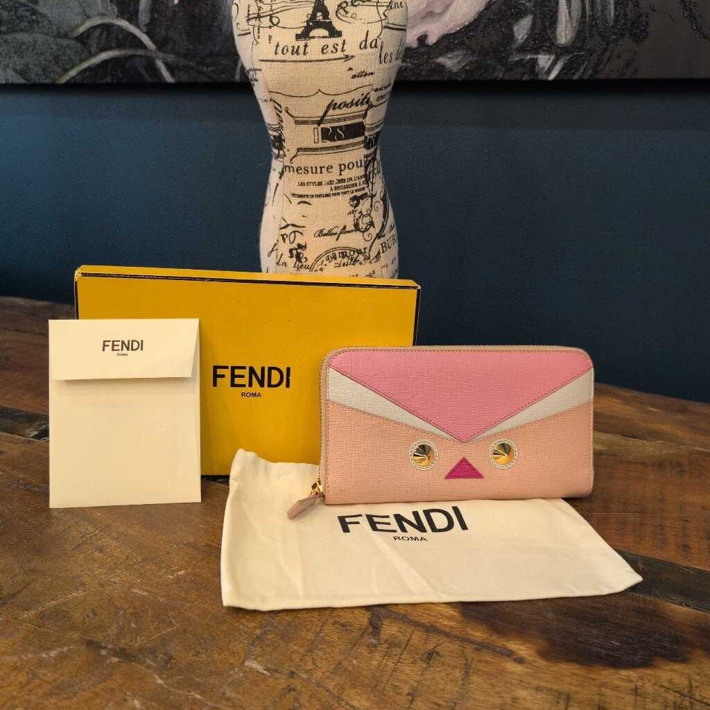 VITELLO LEATHER STUDDED BIRD EYE MONSTER WALLET