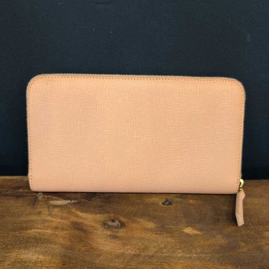 FENDI VITELLO LEATHER STUDDED BIRD EYE MONSTER WALLET