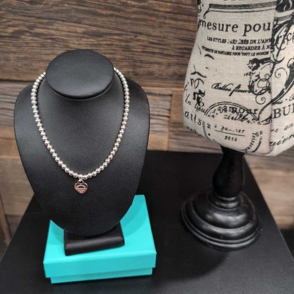 RTT BLUE HEART TAG BEAD NECKLACE