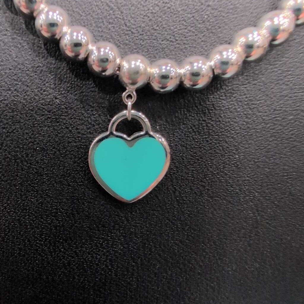RTT BLUE HEART TAG BEAD NECKLACE