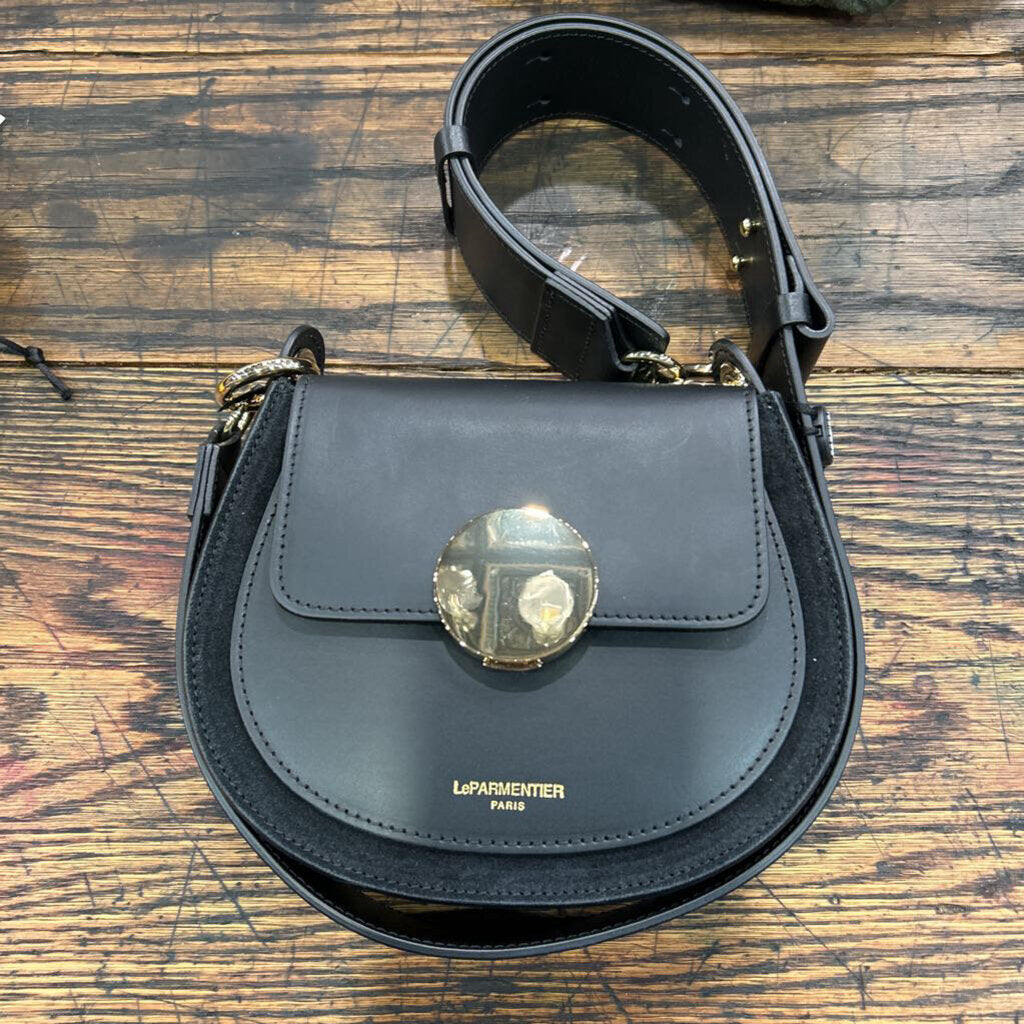 LePARMENTIER YUCCA SUEDE & LEATHER SHOULDER BAG