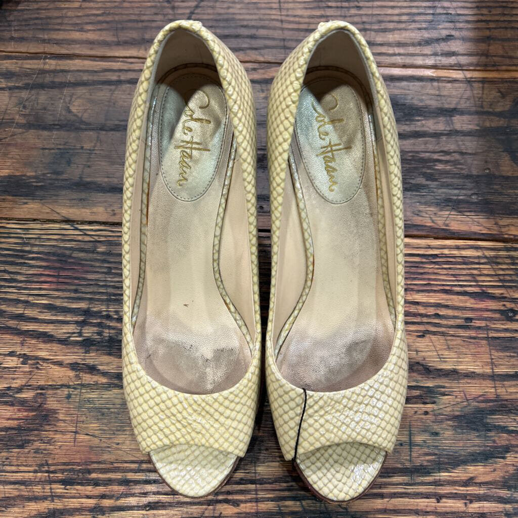 COLE HAAN OPEN TOE WEDGE PUMPS