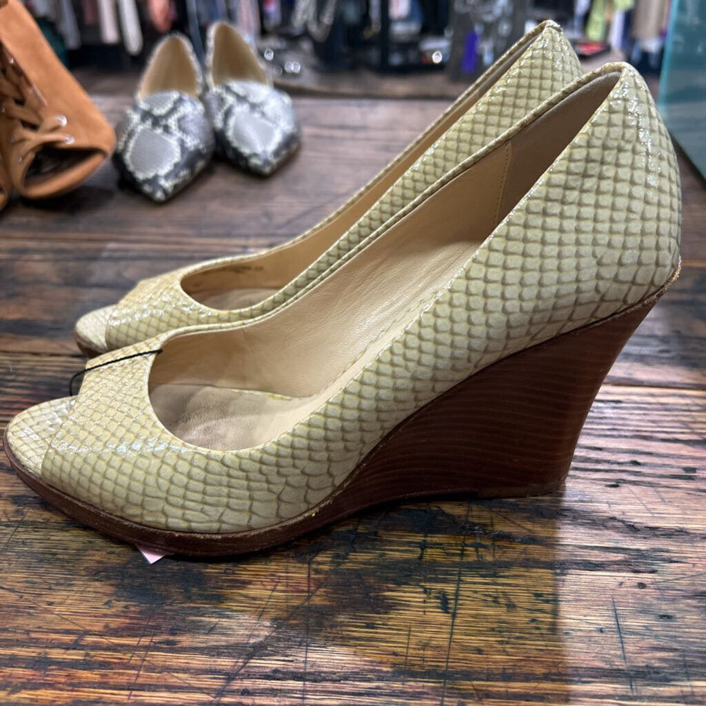 COLE HAAN OPEN TOE WEDGE PUMPS
