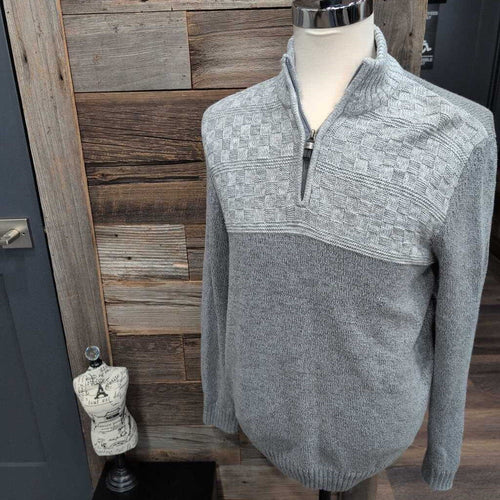 1/4 ZIP BASKETWEAVE CONTRAST