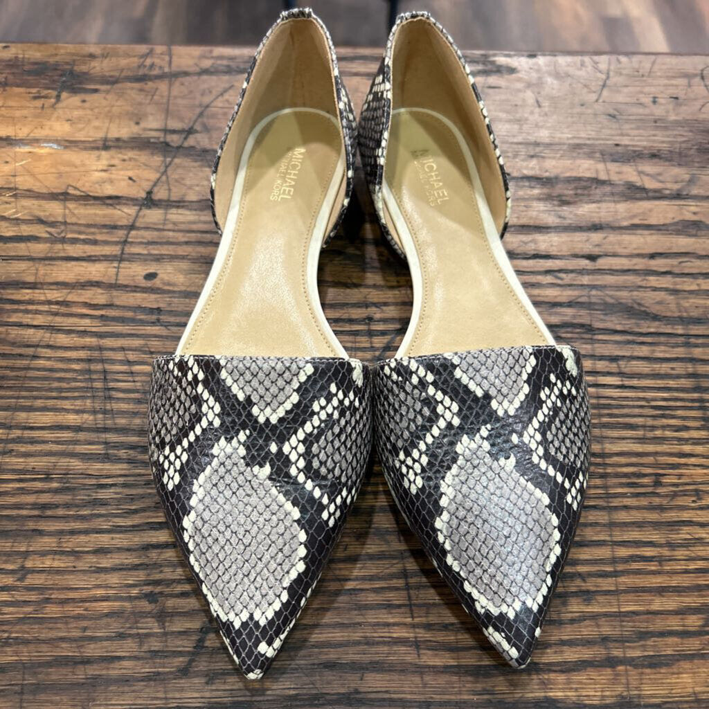 MICHAEL BY MICHAEL KORS SNAKE SKIN LEATHER FLATS