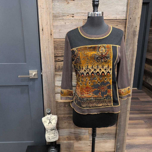 3/4 SLEEVE VELVET + SHEER