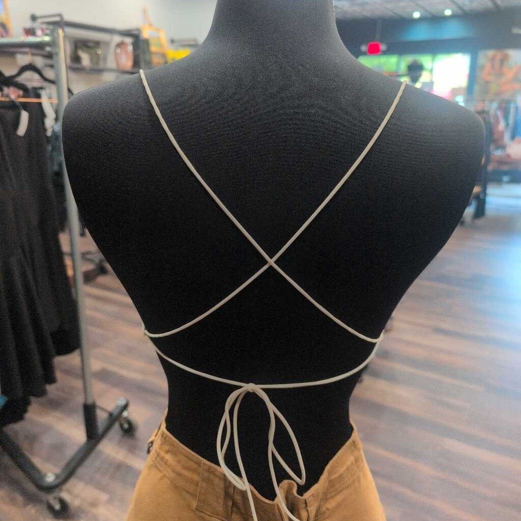 WINDSOR SL TIE BACK FAUX SATIN CROP