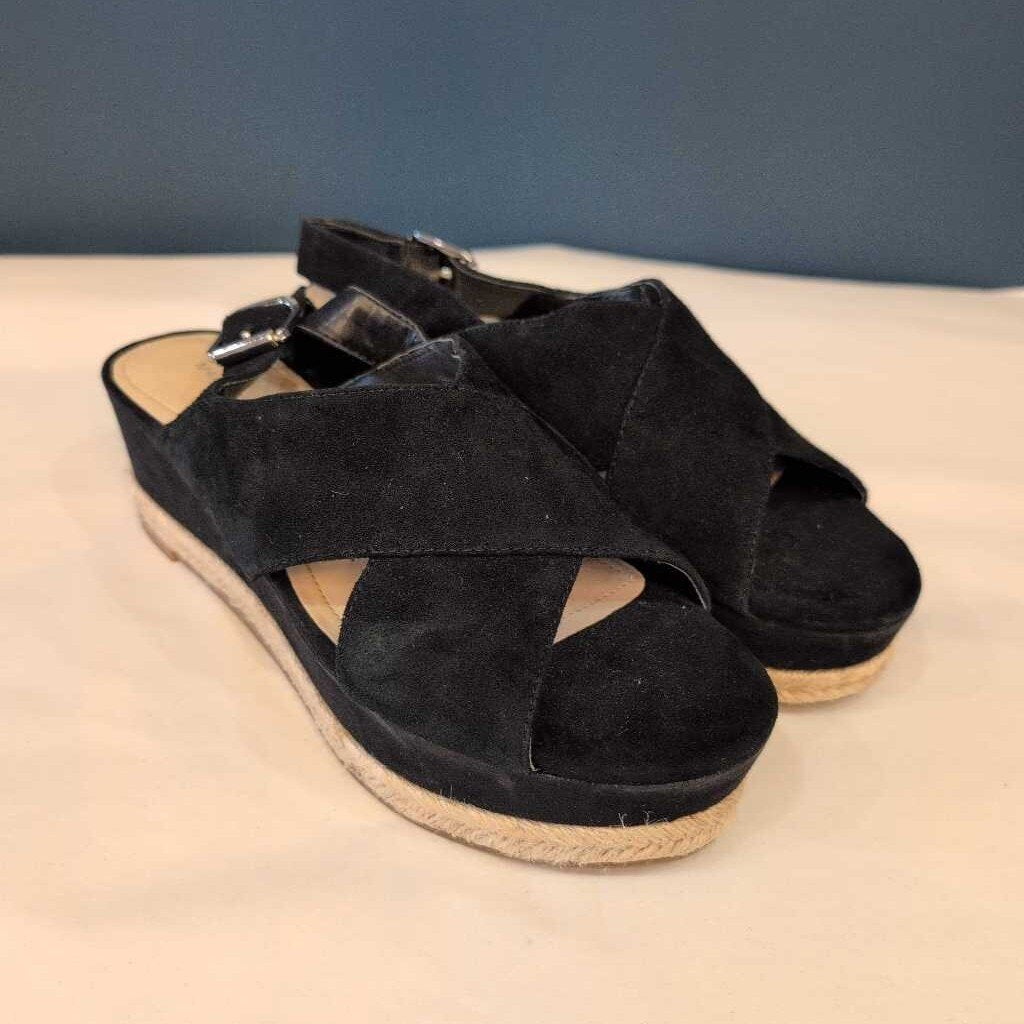 MARC FISHER OPEN TOE WEDGE ESPADRILLES
