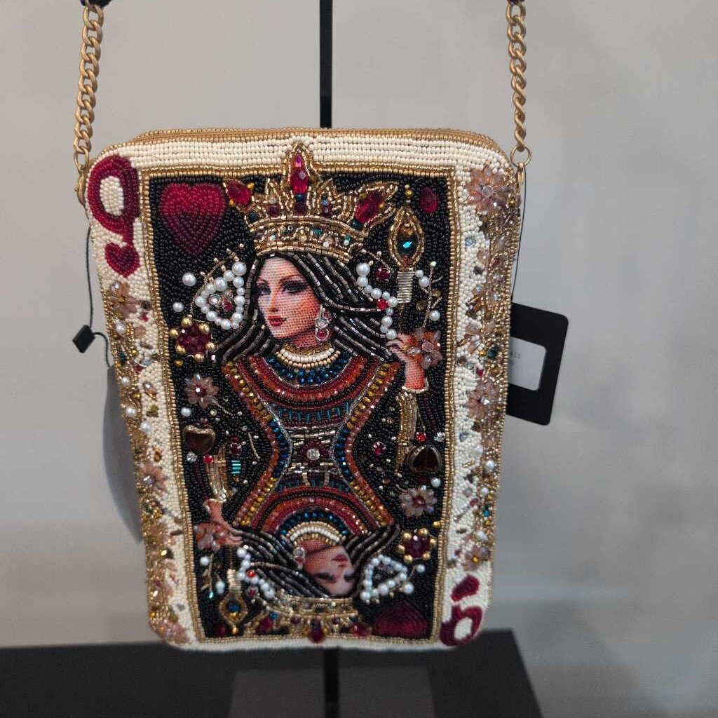 Mary Frances The Queen Playing Card Mini Crossbody Clutch