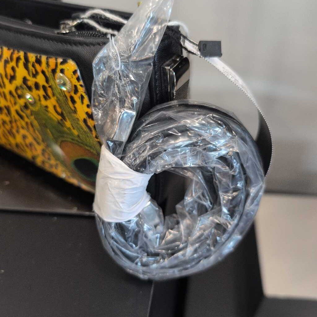 DEBBIE BROOKS LEOPARD & PEACOCK CLUTCH