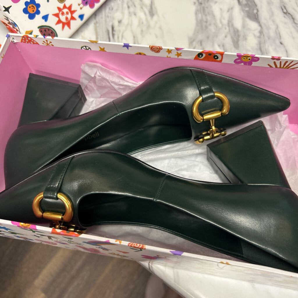 JEFFREY CAMPBELL POINTED TOE W CHAIN DETAIL AND BLOCK HEEL