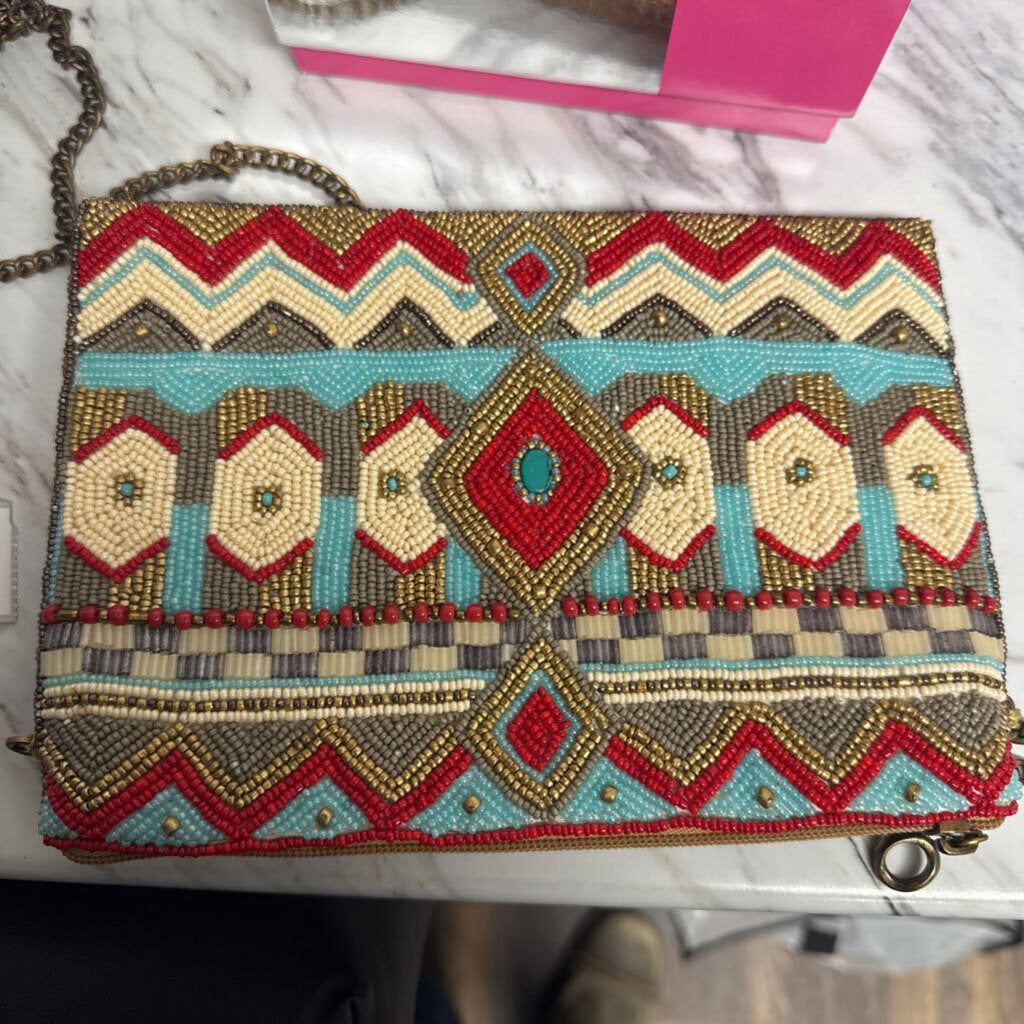 MARY FRANCES SOUTHWESTERN BEADED CROSSBODY