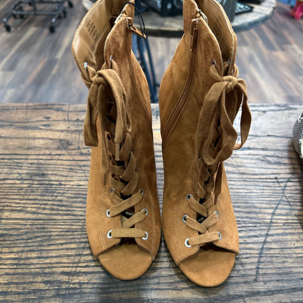 MIX NO. 6 OPEN TOE LACE UP HEEL BOOTIES