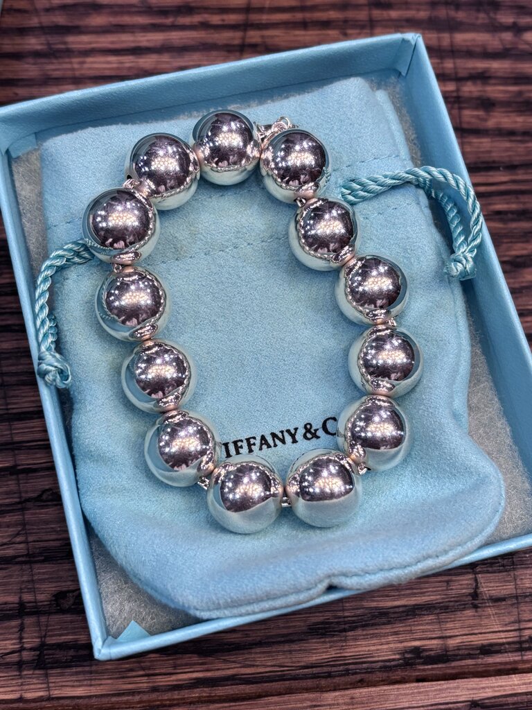 TIFFANY & CO 14MM BEAD BRACELET, 8 IN