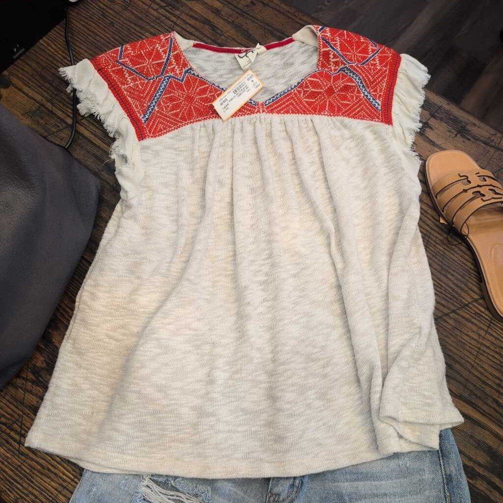 ANTHROPOLOGIE EMBROIDERED TOP