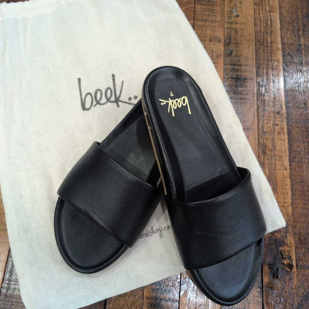 GALLITO LEATHER SLIDE SANDALS