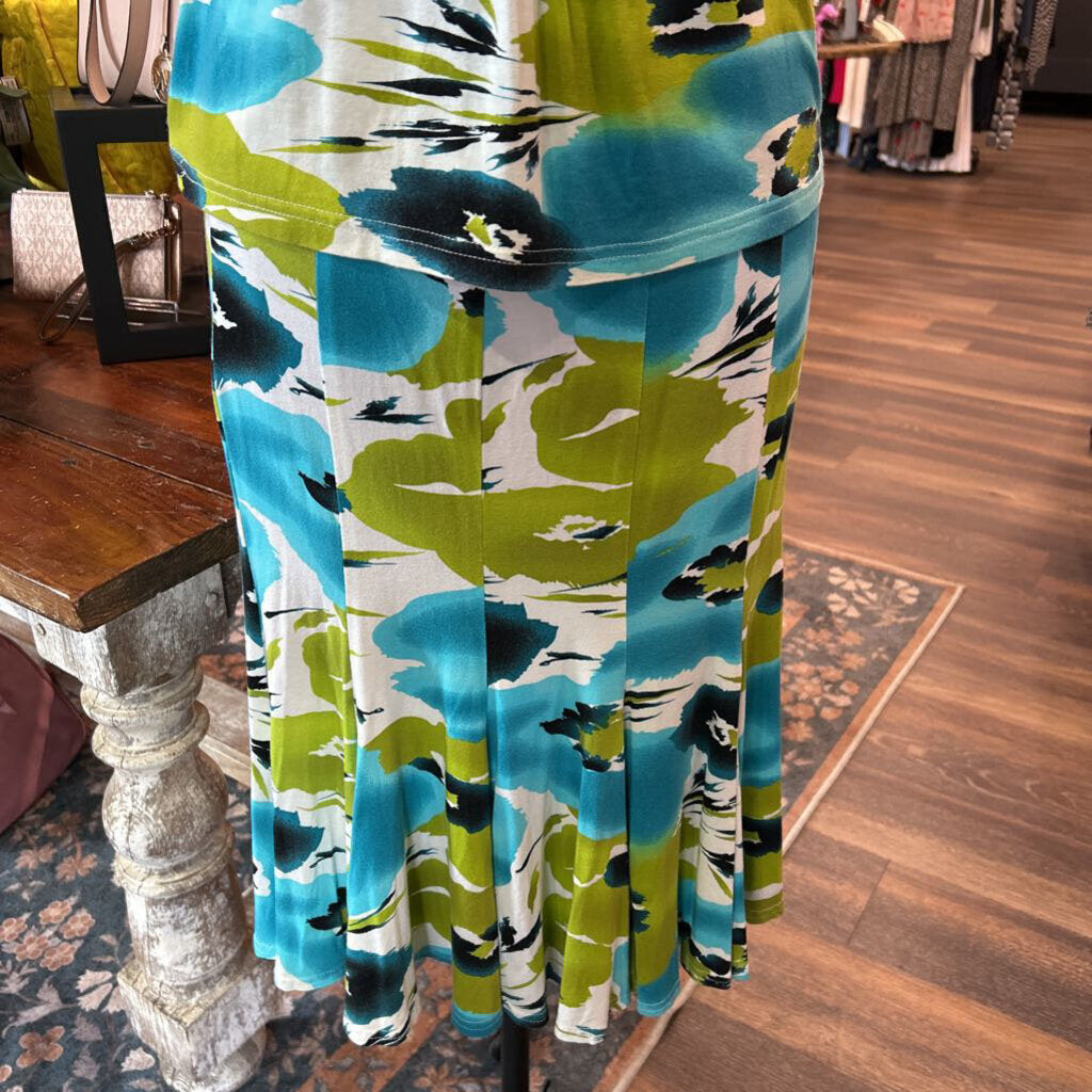 JOSEPH RIBKOFF FIT & FLARE MIDI SKIRT