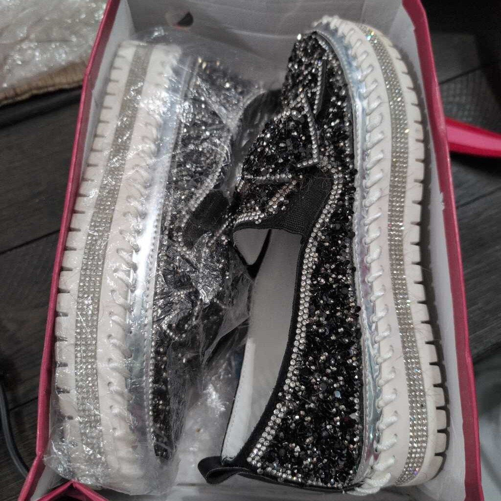 MUGUAN SPARKLY PLATFORM BOW SNEAKER