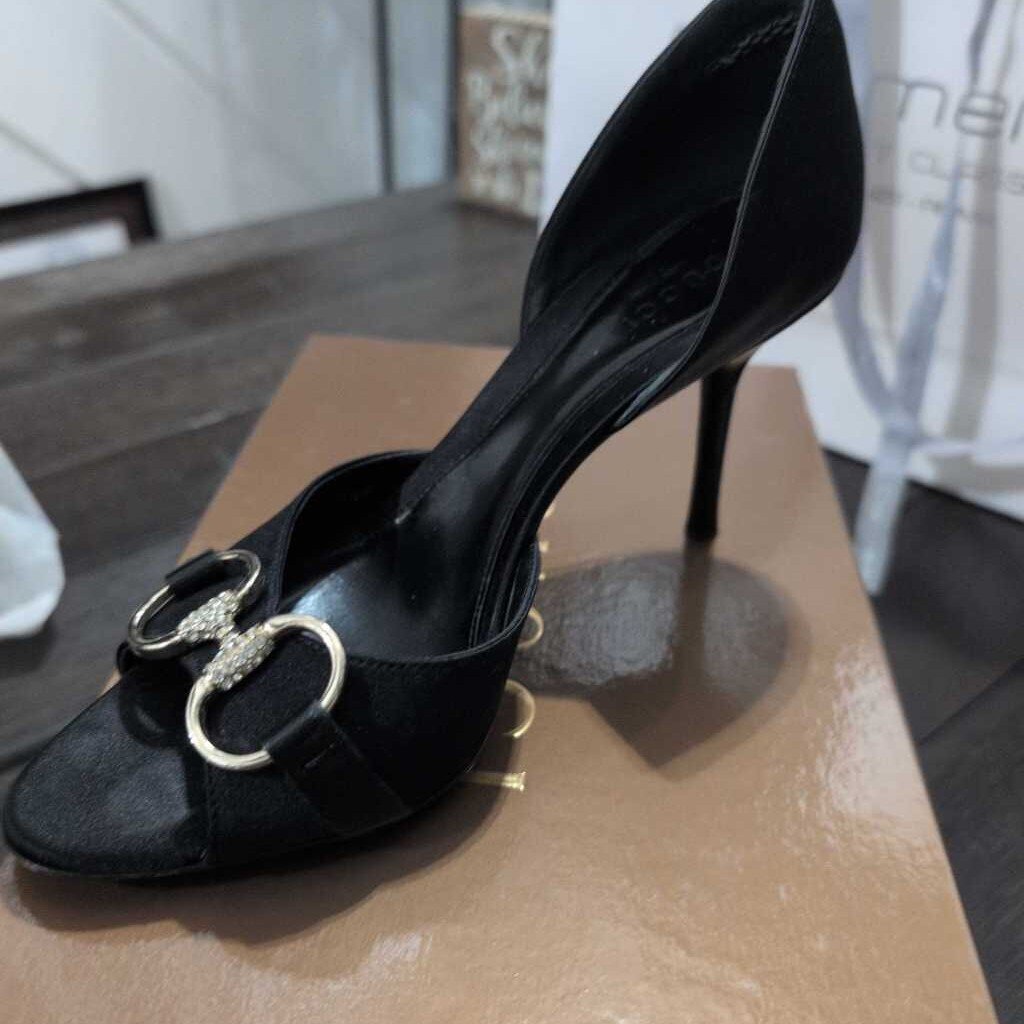 GUCCI D'ORSAY PEEP TOE W/HORSEBIT