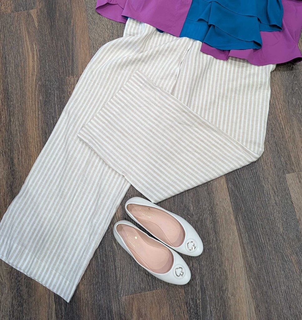 MAISON D'AMELIE STRIPED PULL ON LINEN