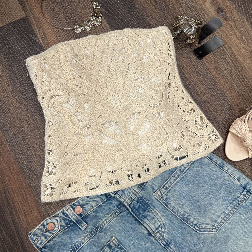 WHBM LINED CROCHET BUSTIER