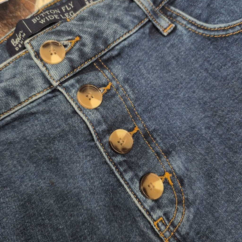 BODEN BUTTON FLY WIDE LEG JEANS