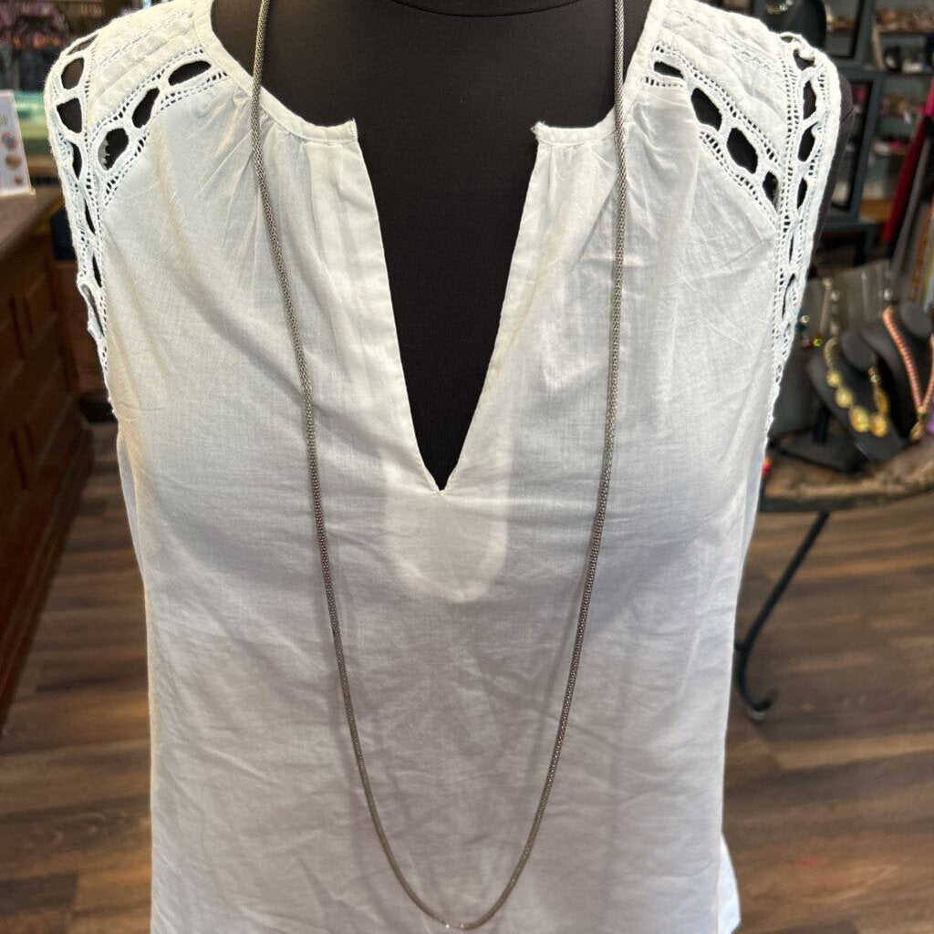 SILVER METAL TUBE NECKLACE