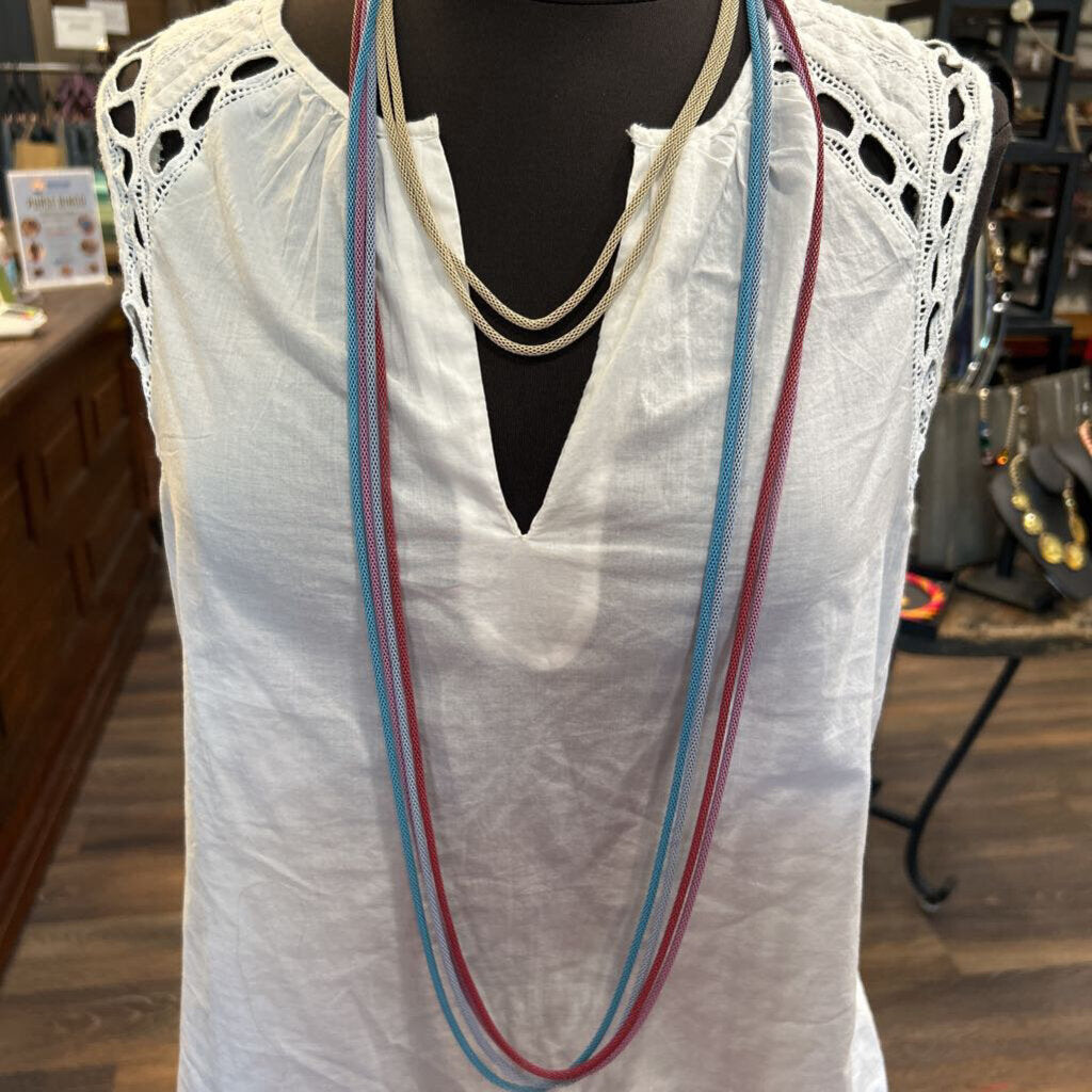 ECRU METAL TUBE NECKLACE