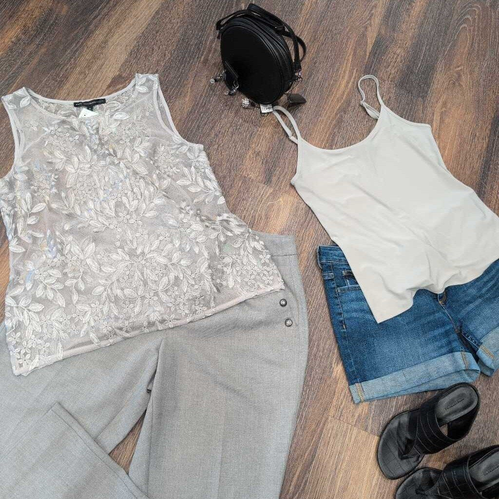 WHBM SL SHEER EMBROIDERED SCOOP