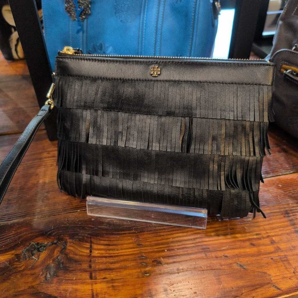 TORY BURCH WRISTLET FRINGE LEATHER