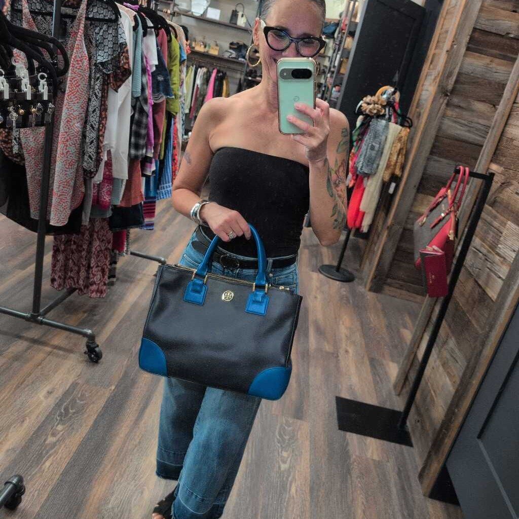 TORY BURCH ROBINSON COLOUR-BLOCK DOUBLE ZIP TOTE
