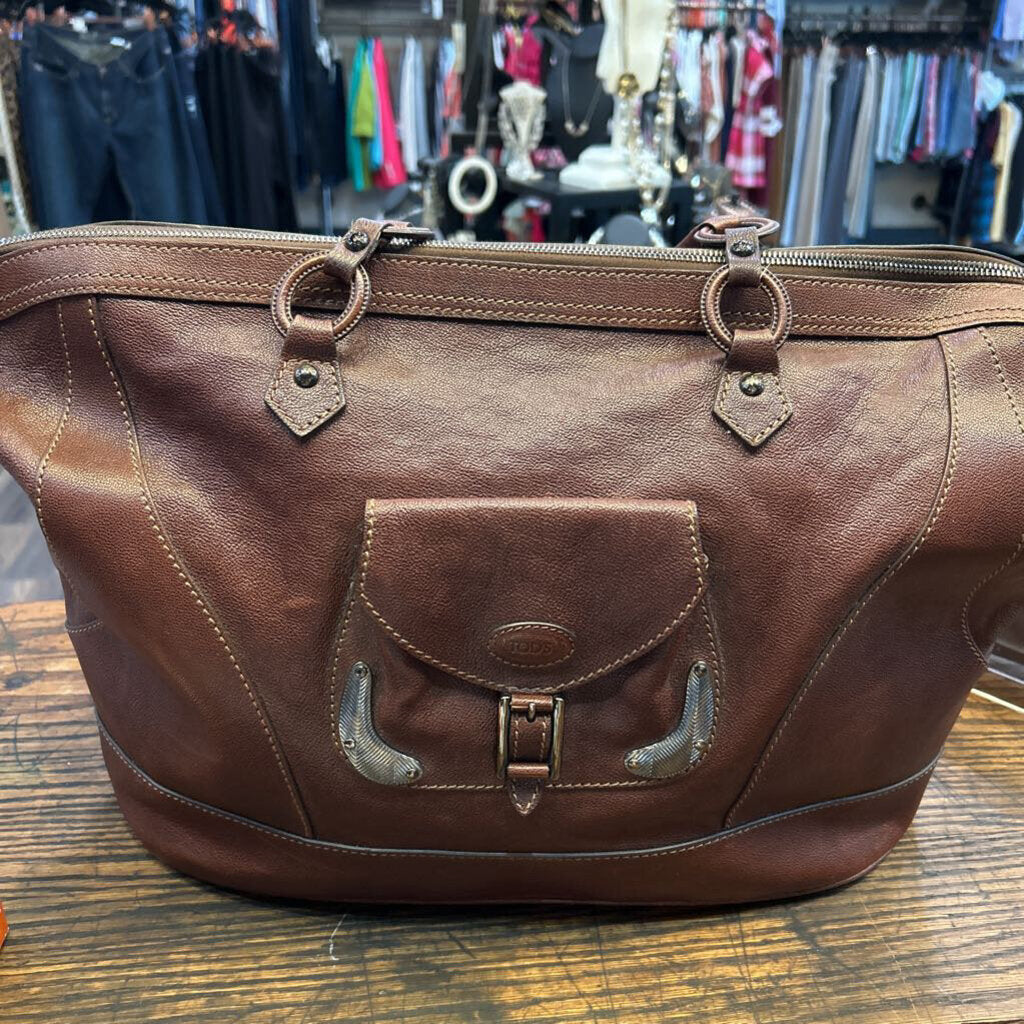 TOD'S VINTAGE GENUINE LEATHER SATCHEL EXCELLENT CONDITION