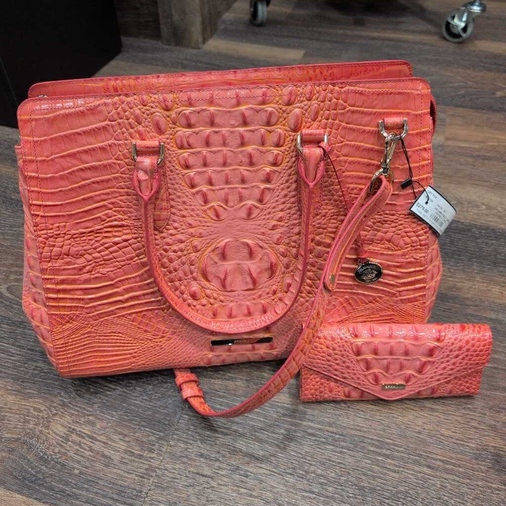 BRAHMIN FINLEY CARRYALL + VERONICA WALLET SET