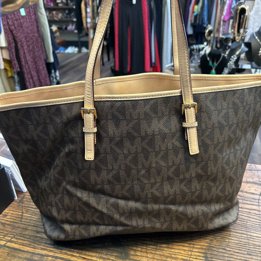 MICHAEL KORS JET SET TRAVEL SIGNATURE LOGO TOTE