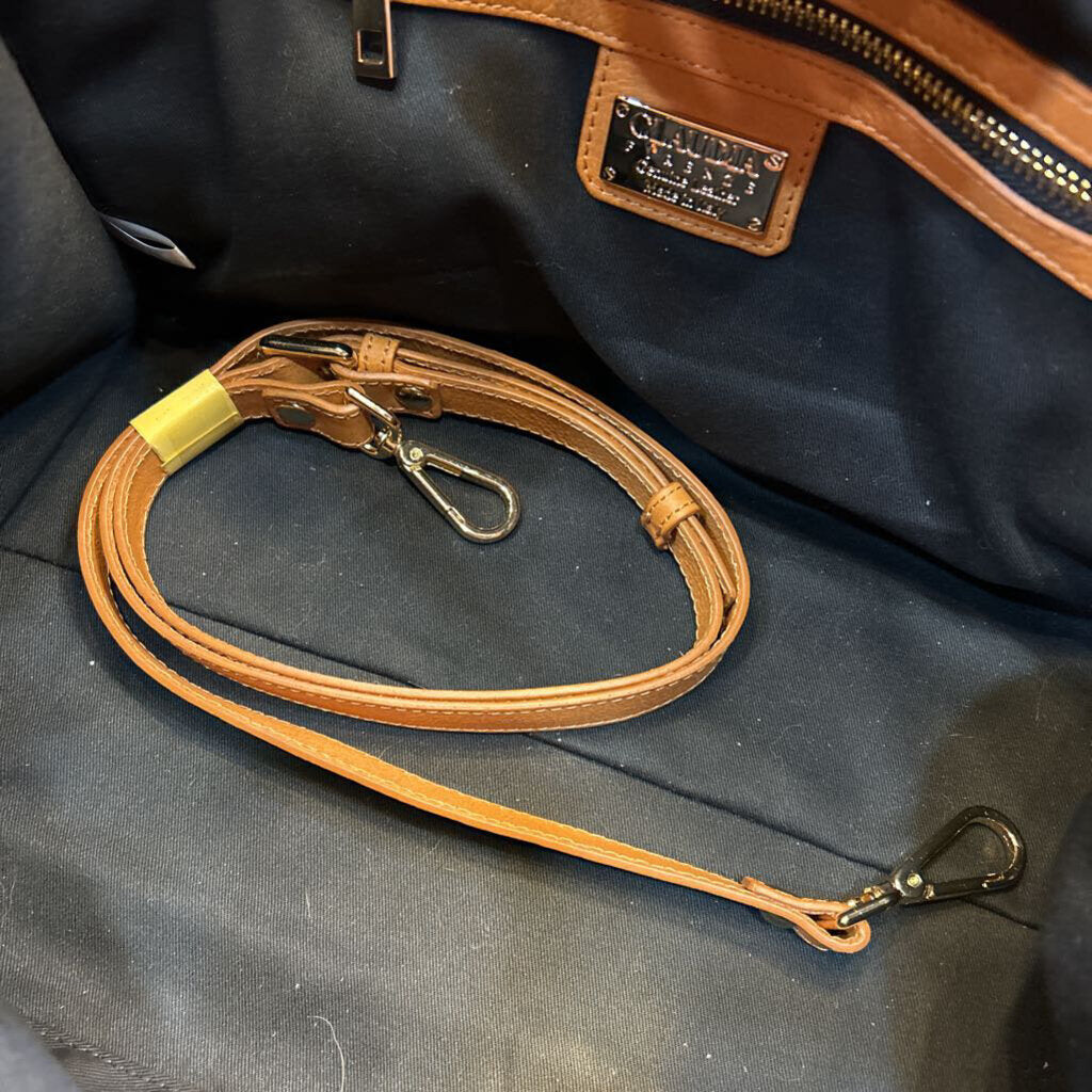 CLAUDIA FIRENZE ANNA LOU LEATHER SATCHEL TOTE